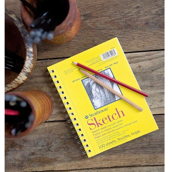 Strathmore 300 Series Sketch Paper Pad, Top Wire Bound, 9x12 inches, 100 Sheets - Picture 6 of 6